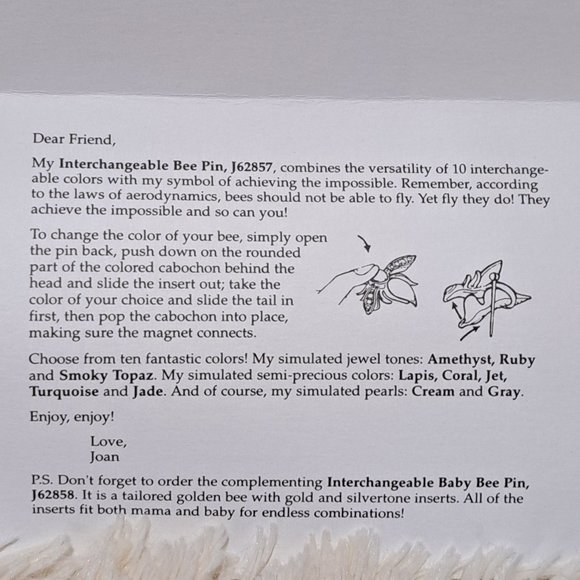 Joan Rivers Classics Collection Interchangeable Bee Pin - Picture 10 of 10